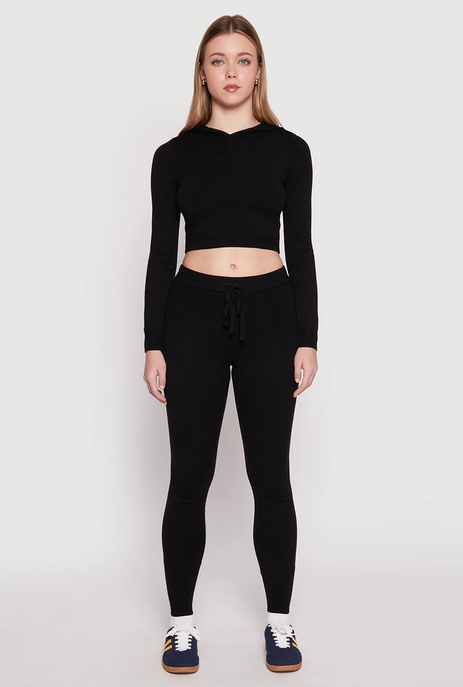 Womens Daisy Brushed Knit High Waist Joggers,