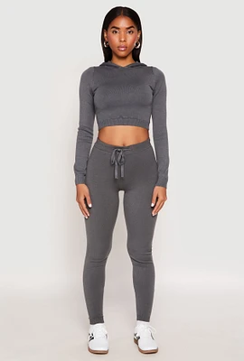 Womens Daisy Brushed Knit High Waist Joggers,
