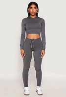 Womens Daisy Brushed Knit High Waist Joggers,