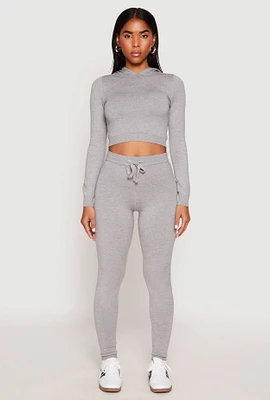 Womens Daisy Brushed Knit High Waist Joggers,