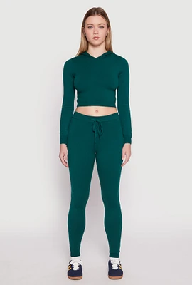 Womens Daisy Brushed Knit High Waist Joggers,
