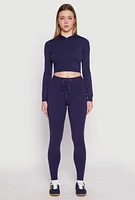 Womens Daisy Brushed Knit High Waist Joggers,