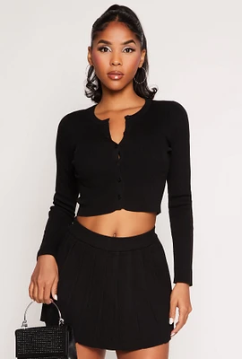 Womens Daisy Long Sleeve Cropped Cardigan,