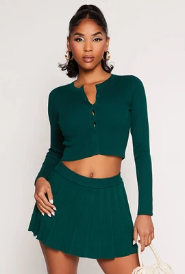 Womens Daisy Long Sleeve Cropped Cardigan,