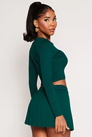 Womens Daisy Long Sleeve Cropped Cardigan,