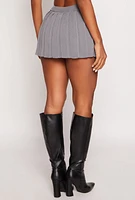 Womens Daisy Knit Pleated Skirt,