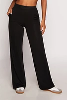 Womens Daisy Brushed Knit Wide Leg Pants,