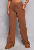 Womens Daisy Brushed Knit Wide Leg Pants,