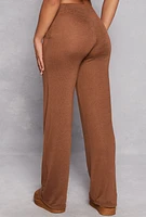 Womens Daisy Brushed Knit Wide Leg Pants,