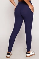 Womens Brushed Knit Drawstring High Waisted Joggers,