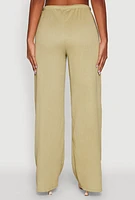 Womens Haute Monde Textured Knit Drawstring Waist Wide Leg Pants,