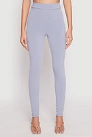 Womens Rib Knit High Waisted Leggings,