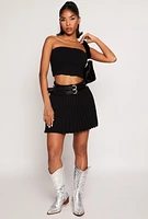 Womens Haute Monde Ribbed Tube Top, Black, Size S