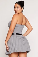 Womens Haute Monde Ribbed Tube Top, Grey, Size S