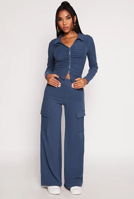 Womens Iris Wide Leg Cargo Sweatpants,