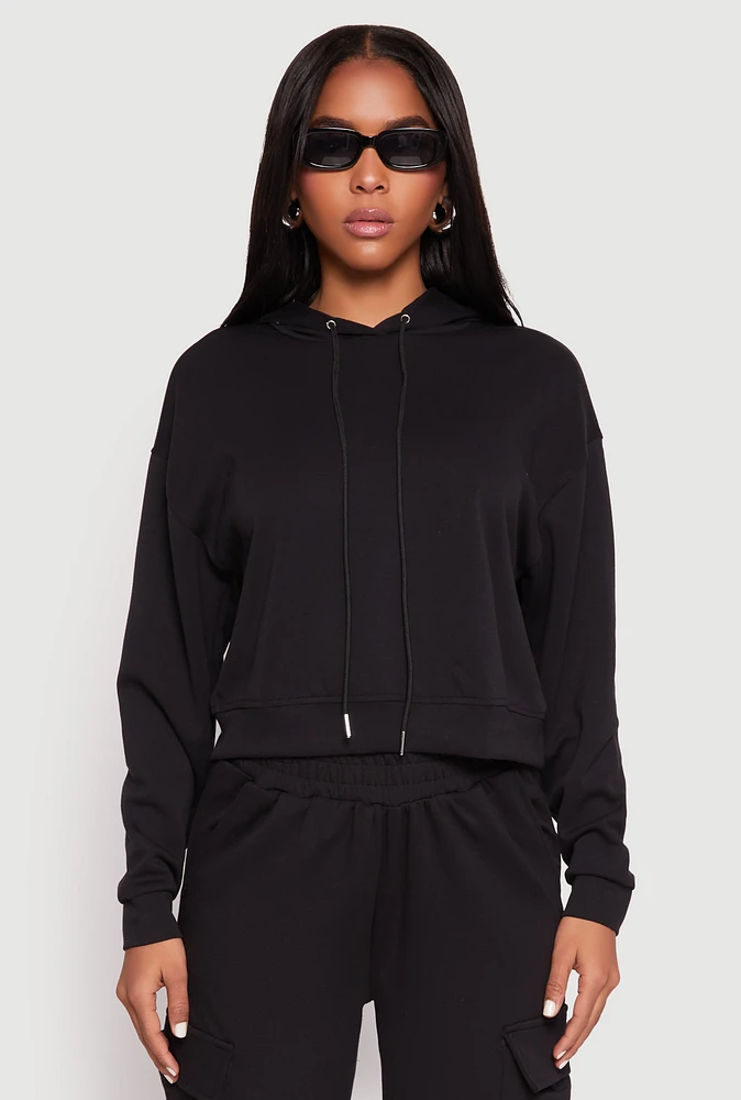 Womens Iris Pullover Hoodie, Black,