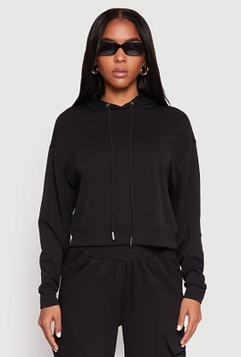 Womens Iris Pullover Hoodie, Black,