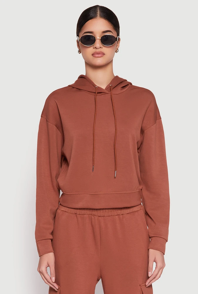 Womens Iris Pullover Hoodie, Brown,