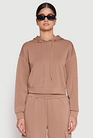 Womens Iris Pullover Hoodie, Beige, Size M