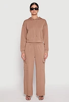 Womens Iris Pullover Hoodie, Beige, Size M