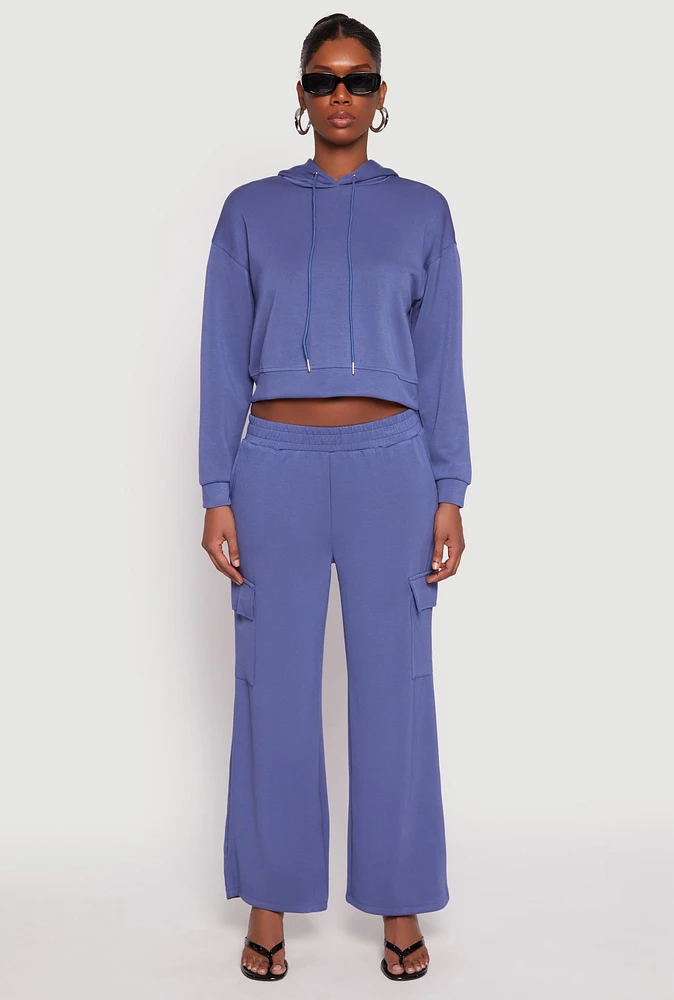 Womens Iris Pull On Cargo Pocket Pants, Blue, Size S