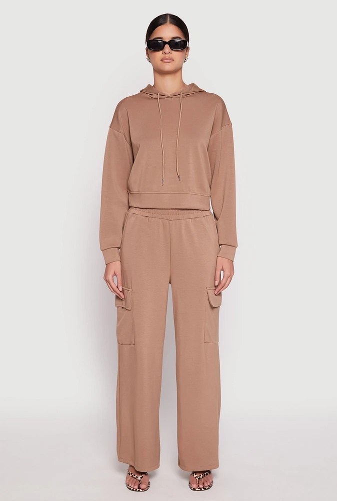 Womens Iris Pull On Cargo Pocket Pants, Khaki, Size L