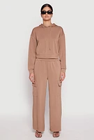 Womens Iris Pull On Cargo Pocket Pants, Khaki, Size L