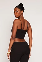 Womens Scoop Neck Sleeveless Crop Top,