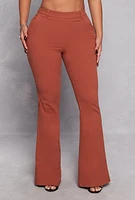 Womens Iris Flare Dress Pants, Brown, Size M