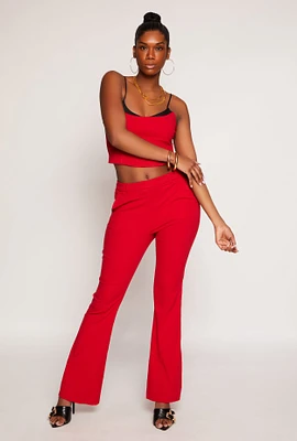 Womens Iris Flare Dress Pants, Red, Size L
