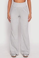 Womens Elastic Waist Flared Sweatpants,