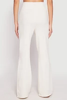Womens Elastic Waist Flared Sweatpants, White, Size L