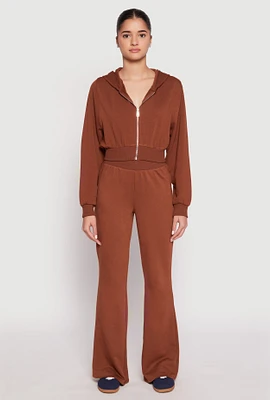 Womens Elastic Waist Flared Sweatpants,