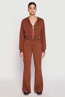 Womens Elastic Waist Flared Sweatpants,