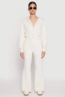 Womens Zip Front Cropped Hoodie, S