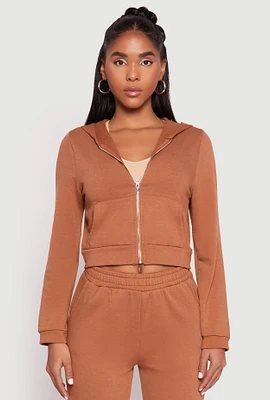 Womens Iris Zip Front Cropped Hoodie,