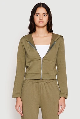 Womens Iris Zip Front Cropped Hoodie,