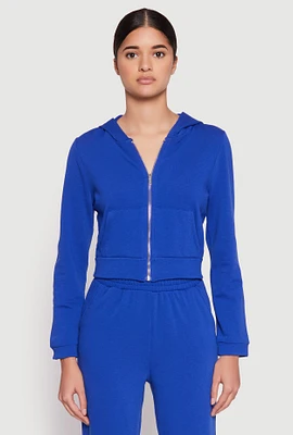 Womens Iris Zip Front Cropped Hoodie,