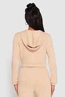 Womens Iris Zip Front Cropped Hoodie,