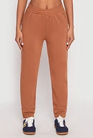 Womens Iris Fleece Pull On Sweatpants, Brown, Size M