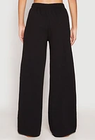 Womens Iris Drawstring Wide Leg Sweatpants, Black,