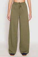 Womens Iris Drawstring Wide Leg Sweatpants, Green, Size XL