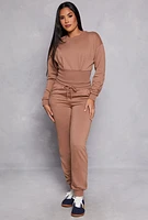 Womens Crew Neck Cropped Sweatshirt,