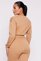 Womens Crew Neck Cropped Sweatshirt, S