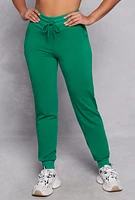 Womens High Waist Drawstring Pocket Joggers,