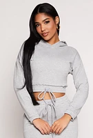 Womens Iris Hooded Cropped Sweatshirt, M
