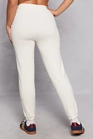 Womens Iris Basic Fleece Drawstring Sweatpants, White, Size L