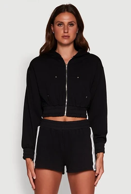Womens Iris Fleece Zip Front Hoodie, L