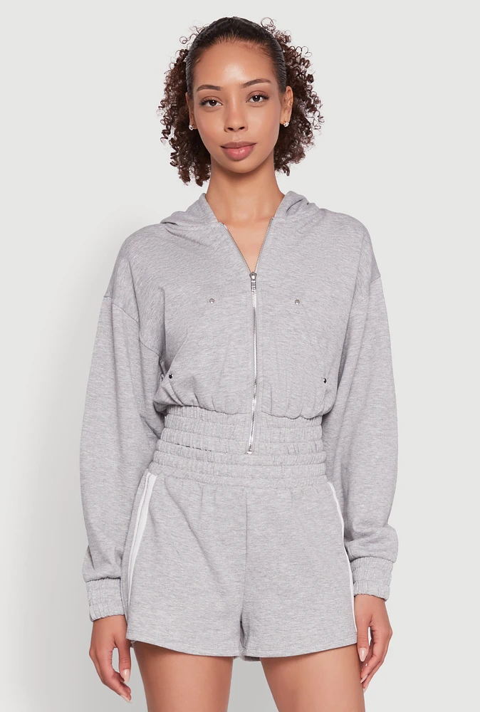 Womens Iris Fleece Zip Front Hoodie, M