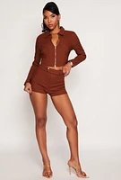 Womens Iris Hyperstretch Belted Front Shorts, S